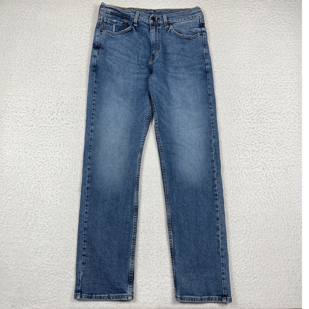 Levis 505 Regular Fit Jeans Mens 32x32 Blue Straight Leg Denim Classic Casual